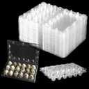 JAPCHET 100 Pack Stackable Plastic Egg Cartons - Reusable, Cheap Bulk, 18 Grid, Quail Egg Container