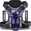 Demigreat Service Dog Harness, Reflective Dog Vest Harness with 5 PCS Patches, Adjustable Soft Oxford Pet Harness, Inner Layer Mesh, Easy to Control for Dogs SizeM