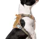 BUMBIN Tactical Dog Harness for Small Dogs No Pull, Famous TIK Tok No Pull Puppy Harness, Fit Smart Reflective Pet Walking Harness for Training, Adjustable Dog Vest Harness with Handle Brown S (S(Neck:13-16", Chest:15-23"))