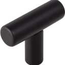 10-Pack T-Pull Cabinet Handles - 1-1/2-Inch Cabinet Knobs - Modern Kitchen Cabinet Handles in Matte Black, Drawer Pulls for Dressers, Cupboards, and Cabinets, Design House 208074