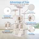 FDW | 54" Cat Tree Tower | Beige | Multi-Level Indoor Activity Center with Sisal Scratching Posts, Condos, Plush Perches, Hanging Cat Toys | Sturdy, Easy to Assemble | for Kittens & Adult Cats