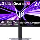 LG 27GM950B-B 27-inch Ultragear evo 5K (5120 x 2880) IPS Mini-LED Gaming Monitor, 165Hz, 1ms, NVIDIA G-Sync, AMD FreeSync Premium, DisplayHDR1000, HDMI, DP, USB-C, Tilt/Height/Swivel/Pivot Stand
