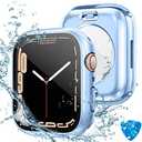 Tensea (2 in 1) for Waterproof Apple Watch Screen Protector Case 40mm SE 3/SE 2nd Generation/SE/Series 6/5/4 Accessories, 360 Front and Back, iWatch Face Cover with Tempered Glass for Women Men, 40 mm