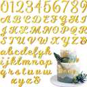 126pcs Acrylic Alphanumeric Cake Decoration, Mirror Number 0-9 and Alphabet A-Z Personalized Cake Picks Shiny Personalized Cake Topper for Birthday Cake Toppers Wedding Baby Shower