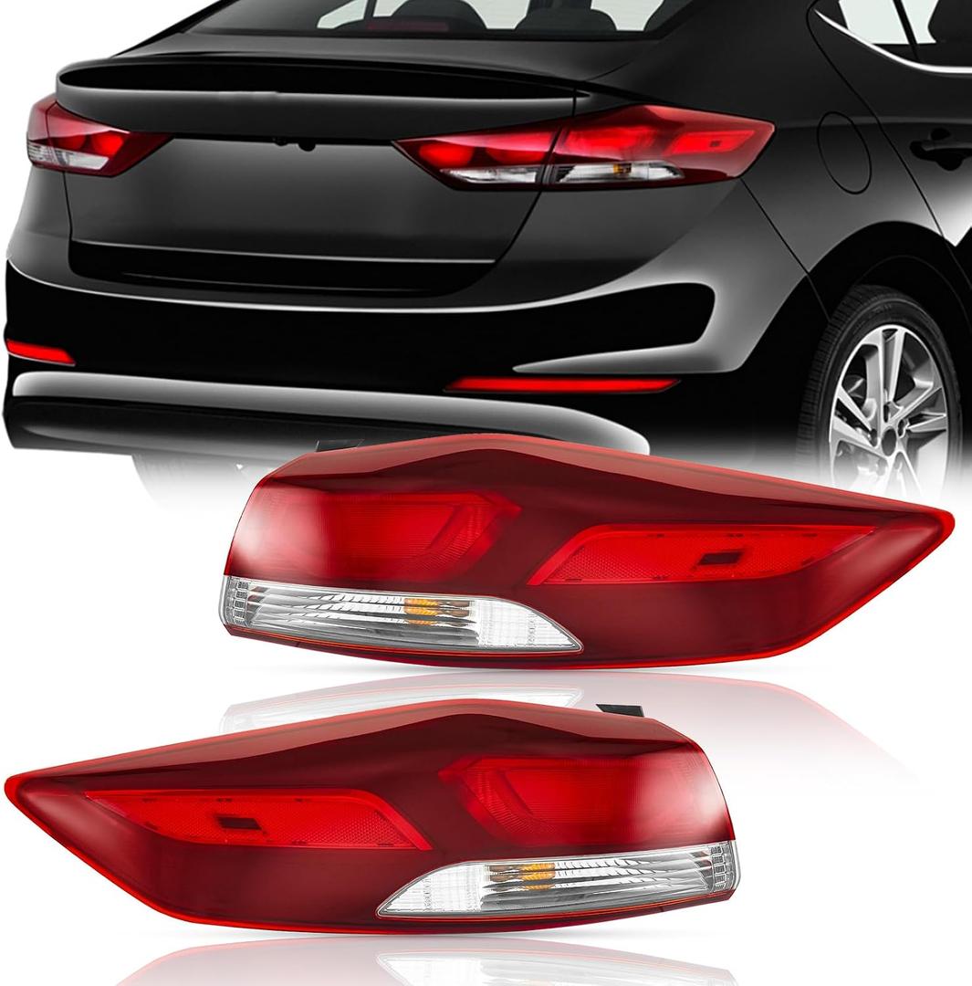 TODO Elantra Tail Lights Compatible with 2017-2018 Hyundai Elantra Taillight Rear Lamp Replace 92401F3000 HY2804140 92402F2020 HY2805142 (Driver Left & Passenger Right Side)