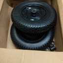 4.80/4.00-8" Flat Free Wheelbarrow Tires and Wheels, 14.5" Universal Fit Solid Tires with 5/8" or 3/4" Bearing, 3"-7" Hub, Adapter Kit Hand Truck Wheels Replacement for 3.50/2.50-8", 4.00-6"etc, 2 PCS