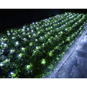 Joomer Christmas Net Lights - 12FT x 5FT 360 LED Plug-in Mesh Lights, Waterproof with 8 Modes, Timer, Connectable for Bushes, Trees, Garden, Outdoor Christmas Decor (Green Wire, White)