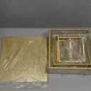 Dualshine 3 Pcs Square Gold Cake Stand Set, 8" 10" 12" Elegant Wedding Cake Stands & Dessert Table Display - Perfect for Birthday, Wedding Reception & Party Decor - Includes 2 Gold Tongs (Metal)