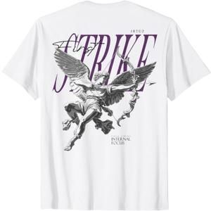 Hip Hop Vintage Edgy Urban Y2K Back Print Streetwear Angel T-Shirt, M