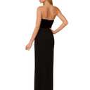 Adrianna Papell Evening Women's Velvet and Jersey Long Dress, Black, 6