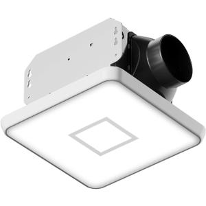 Fitop Bathroom Exhaust Fan with Light, 110 CFM Ultra Quiet 1.0 Sones Bathroom Vent Fan, Nightlight & 1300LM LED Light 2700K/4000K/6500K, Light Memory Function, ETL Certified Silver, 7 Inch