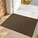 COSY HOMEER Door Mat Non-Slip Entryway Rugs Dirt Trapper, 20"x32", Brown