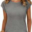 Zeagoo Womens 3 Pack Crewneck Cap Sleeve Tank Tops Casual Basic T Shirts Loose Fit Tee Summer Tops 2025 (XX-Large)