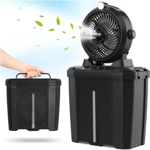 Portable Outdoor Misting Fan, 20000mAh Rechargeable Cordless Cooler with 11L Water Tank, 3-Speed Fan & 3 Fine Spray Outlets, LED Light Battery Operated Fan for Camping, Golf, Garden & Travel