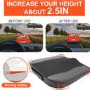 Lofty Aim Car Seat Cushion, Comfort Memory Foam Car Cushions for Driving - Sciatica & Lower Back Pain Relief, Driver Seat Pillow for Auto, Office Chair, Wheelchair - 4D Mesh Black