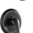 GERUIKE Shower Faucet Set with Valve,Tub and Shower Faucet Set with 4-Inch 3-Spray Shower Head and Tub Spout,Single Handle Shower Trim Kit Bathtub Shower System for Bathroom Shower Combo Set, Black