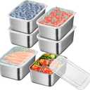 GRZJOPP 12Pcs Stainless Steel Snack Containers Small Food Storage Containers with Lids Perfect Metal Food Containers Prep Bowl Sets for Fruit Candy Nut