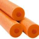 Chochkees Orange Pool Noodles Swimming Hollow Core Foam Tube, Floating Thick Noodles for Floating, Pool Accessories, 52", 3-Pack