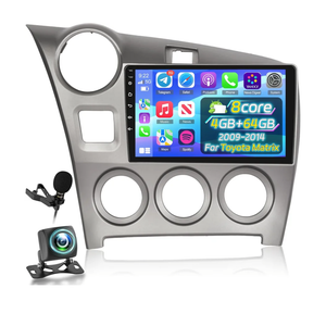 [Qualcomm 8 Core 4+64G] Car Radio for Toyota Matrix 2009-2014 - Wireless Carplay and Android Auto - 9 Inch 1280 * 720 IPS Touchscreen Android 15 Car Stereo - DSP/GPS/WiFi/SWC + AHD Backup Camera