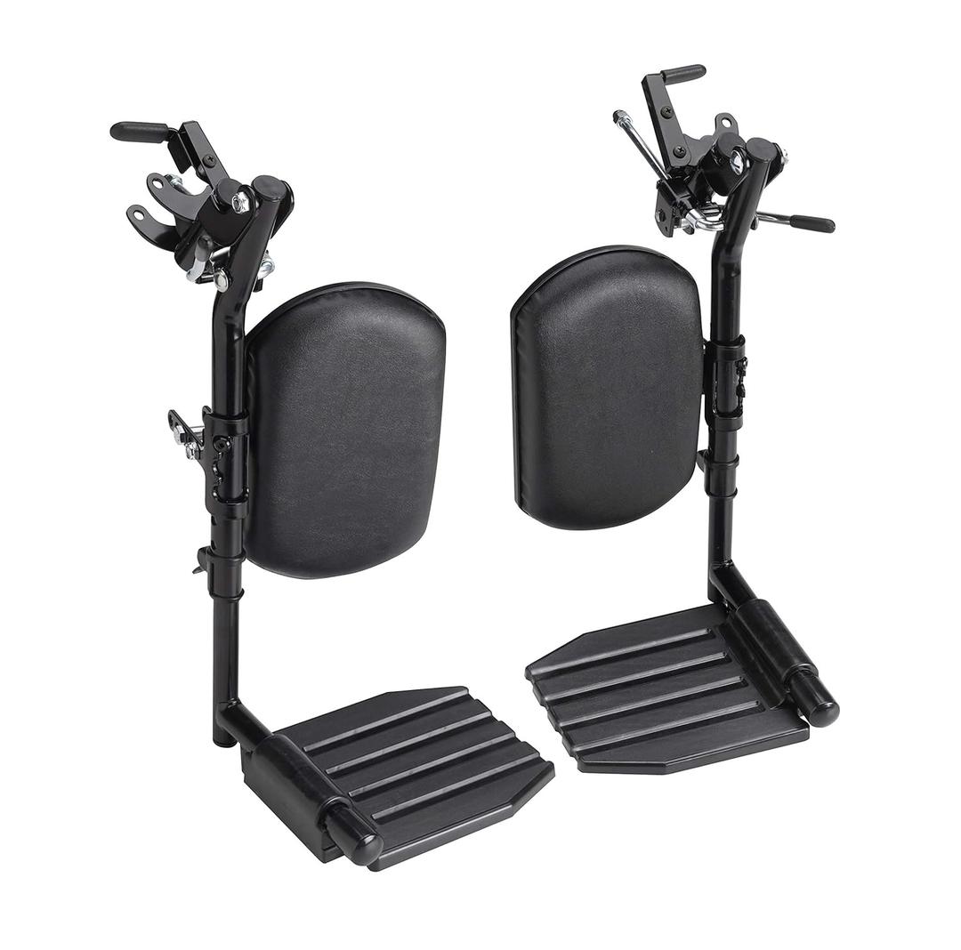 Invacare Wheelchair Elevating Legrests, Composite Footplates, Padded Calf Pads, 1 Pair, T94HCP,Black