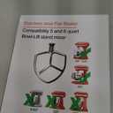 Stainless Steel Flat Beater for KitchenAid 5qt-6qt Bowl-Lift Stand Mixer, Fit for Professional 5 Plus and Professional 600 Seris Mixer K5 KG25 KV25 KP26 KT26, Heavy Duty and Dishwasher Safe