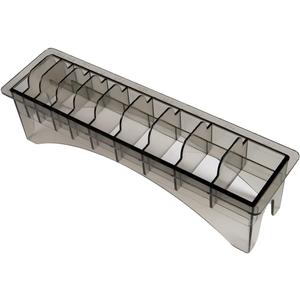 Clipper Guard Holder Organizer with 10 Slots, Black, Sturdy Polycarbonate Material