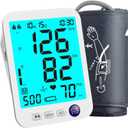 Blood Pressure Monitor Upper Arm Large LED Backlit Screen 1000 Sets Memory Automatic Digital BP Machine Adjustable BP Cuff 4 Batteries