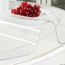 Multi-Size 43 Inch Dia 1.5mm Thick PVC Clear Table Protector Plastic Tablecloth Table Cloth Wipeable Vinyl Table Top Cover for Dinner Coffee Table Furniture Protector Water Oil Resistant
