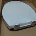 Elongated Toilet Seat 18.5", Soft Close, Never-Loosen Design, White Plastic