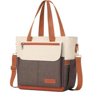 Lunch Box Lunch Bag Women, Leakproof Insulated Lunch Cooler Bag for Women, Large Lunch Tote Bags Adults(Brown,16.2L)