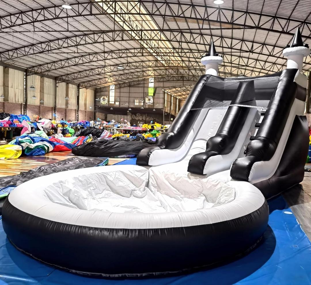 24FT Commercial Water Slide for Adults Kids (700lbs Capacity) (100% Heavy Duty PVC) (13ft Giant Pool) Inflatable Water Slide with 1100W Blower, Fast Drainage, Backyard Outdoor Party, 24x13x13ft