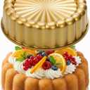 Goaste 9.5 Inch Charlotte Cake Pan, Reusable Fluted Mold, Nonstick Aluminium With Flower Shape for Cheese, Chocolate, Strawberry Shortcake, Brownie Tart Pie