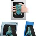 Fintie Universal Tablet Hand Strap Holder - [Dual Stand Supports] Detachable Padded Hook & Loop Fastening Handle Grip with Adhesive Patch for iPad/Galaxy Tab and All 7-11" Tablets, Blossom