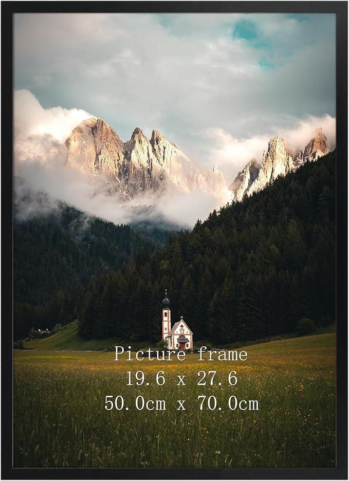 Mountain 19.7x27.6 Puzzle Frame Black, 50x70cm Picture Frame for 1000 Pieces Puzzles Wall Display, Single