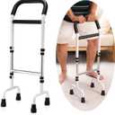 Walking Cane Standing Aids and Supports Adjustable Cane Stand Assist Aid for Elderly up to 300lb Height Adjustable 28.74-36.22 in Mobility for Seniors, Adults and Assistance (White)