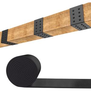 5ft Faux Wood Beam StrapFlexible Beams Gap Hiding Strap, Wood Beams Metal Look StrapArchitectural Products for Faux Wood Beams,Ceiling Beam and Cabin Shutters Accessories (2.36"Width) (Black)