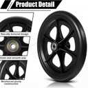 4 Pack 8 Inch Walker Wheels Replacement, Solid Wheelchair Front Wheels Anti-Slip Rollator Replacement Wheel Durable and Quiet Wheel Hub for Wheelchairs Rollators Walkers