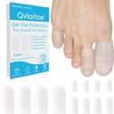 Gel Toe Protectors and Toe Caps - Toe Cushions for Missing or Ingrown Toenails, Corns, Blisters, Hammer Toes (Clear, 12 Pack, Multi-Size)