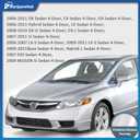 Headlights Assembly for 2006-2011 Honda Civic 4-Door Headlamp Replacement Chrome Housing Driver & Passenger Side (NOT fit 2-Door)