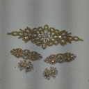 9 Pcs Rhinestone Applique Iron on Patch 3 Style Rhinestone Hot Fix Applique Wedding Hair Appliques for Bridal Wedding Dress Clothing Sash Crystal Belt Sewing Appliques for Shoes(Gold)