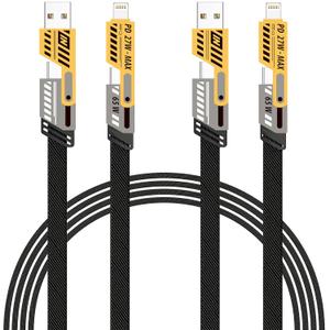 IDISON Multi Charging Cable (3ft 2Pack), 4 in 1 Charging Cable Travel Essentials Nylon Braided Cord USB A/C Port iPhone Charger Cord with Type C Lightning USB for Apple iPhone Android Phone