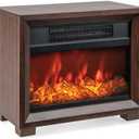750W Mini Electric Fireplace Heater, 13” Portable Fireplace Stove, Realistic Flame Effect, Overheat Protection, Wooden, Classic, Tabletop Fireplace Heater for Bedroom Living Room Office