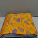 Ginkgo Leaf Cotton Quilt Blue Orange Reversible King Size Bedspread Coverlet for All Seasons Lightweight Muslin Quilt Throw Blanket for Bed, Couch (King)