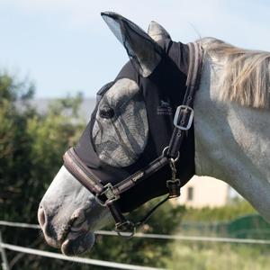 Harrison Howard Super Comfort Stretchy Fly Mask Large Eye Space with UV Protection Soft on Skin with Breathability Piano Black Extra-Full (Extra-Large) Harrison Howard Super Comfort Stretchy Fly Mask Large Eye Space with UV Protection Soft on Skin with Breathability Piano Black Extra-Full (Extra-Large)