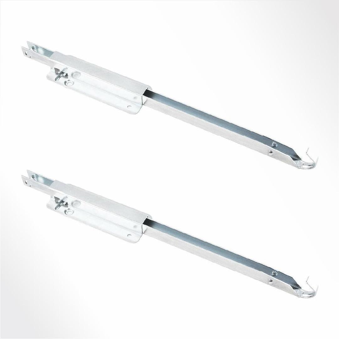 POWERTEC Drop Leaf Table Supports Set of 2, Silver Metal Table Bracket Support, Strong & Stable Drop Leaf Support, Holds 50lbs Each - Premium Steel, Burr Free Profile & Zinc Coated Finish - 71426