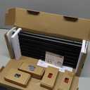 Bay Window Curtain Rods, HOTOZON 7/8 Inch Heavy Duty Curtain Rods for Bay Windows 48-84 Inch(Center Rod), 32-58 Inch Side Rods for Windows, Black, Decorative Drapery Rod with End Cap Finials