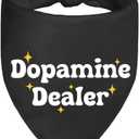 Dopamine Dealer Black Dog Bandana, Cute Dogs Adjustable Triangle Scarf Decoration, Funny Photo Prop Accessories for Outdoor Yard Play with Pets, Birthday Gifts for Pet Owner Puppy Dad Mom