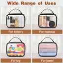 Wedama Clear Toiletry Bag, 2 Pack Clear Makeup Bags with Handles, PVC Cosmetic Bags for Women and Men, Large Opening Toiletry Bags, Black