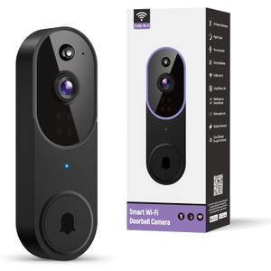 1080P Smart Wireless Video Doorbell Camera, Night Vision, Real-Time Alerts, AI Human Detection, Two-Way Talk, Cloud Storage, Night Vision, Battery Rechargeable(Receiver not Included)