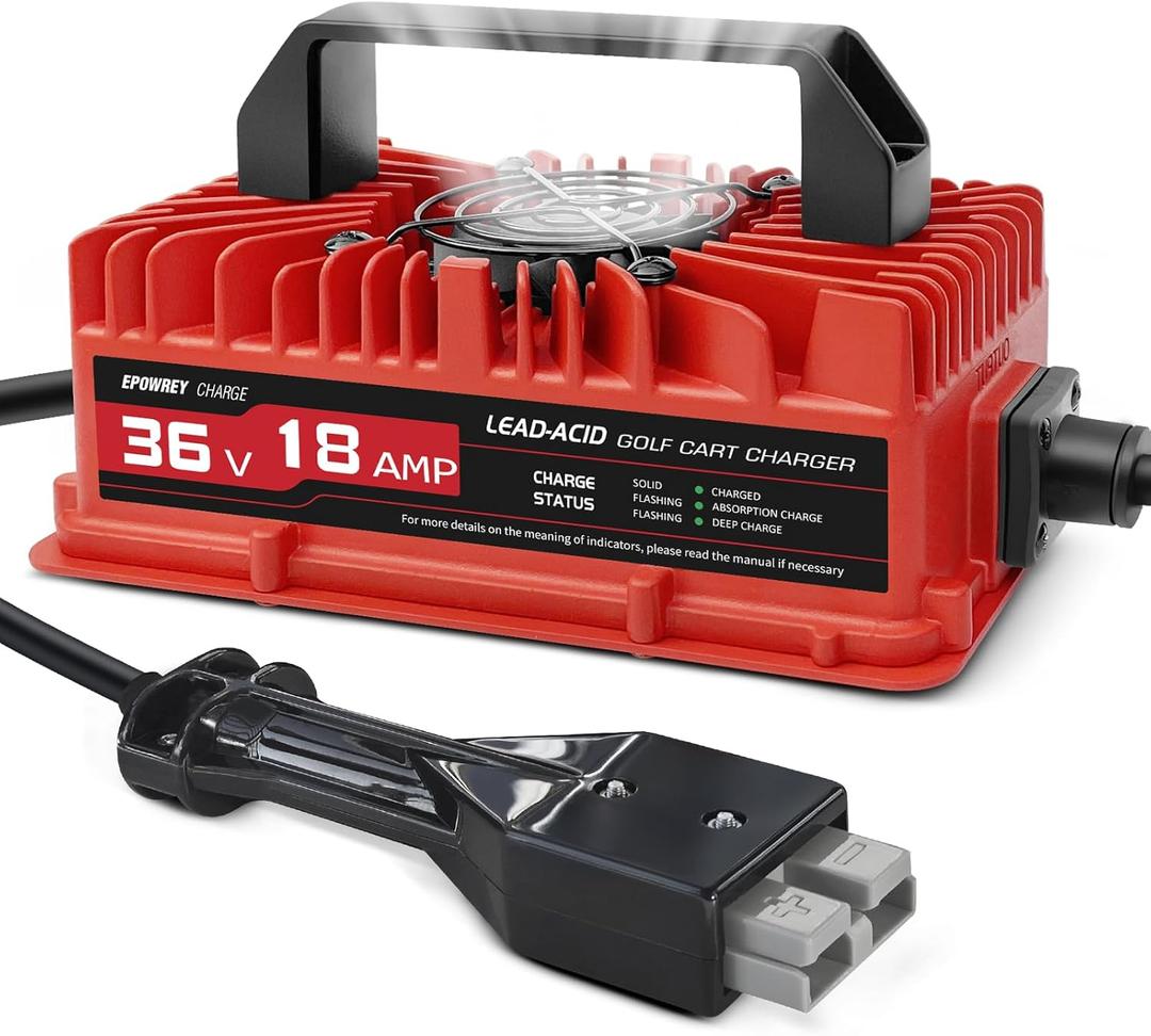 EPOWREY 18 AMP Golf Cart Charger 36 Volt Anderson SB-50 Plug for EZGO Marathon-Lead Acid Battery